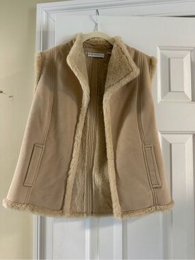 Dana Buchman Cream Faux-Shearling Vest